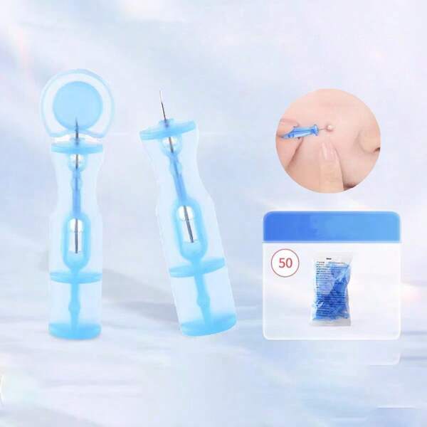 50pcs Disposable Acne Needle, Closed Blackhead Remover, Pimple Comedones Extractor, Blemish Removal