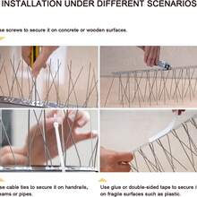 NetHong Bird Repellent Spikes With Stainless Steel Base, Pigeon Repellent Spikes For Roofs And Windows