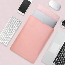 1pc Portable Multi-Function Laptop Sleeve Case, Fits 13/13.3/14/15/16 Inch Laptop, Tablet, IPad, Convenient Carrying Pouch, PU Notebook Protective Bag, Office Supplies Organizer