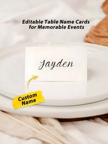 1 Thẻ Tên Khách Mời Đám Cưới Tùy Chỉnh - Thẻ Tên Bàn Có Thể Chỉnh Sửa | Thiết Kế Tối Giản Hiện Đại, Đen Trắng, Chữ Cái Đầu Trong Hình Trái Tim | Thẻ Tên Khách Mời Cá Nhân Hóa Cho Đám Cưới, Sự Kiện, Tiệc Tùng | 9*10CM, Giấy Đồng Món Quà Độc Đáo Lý Tưởng Cho Cô Dâu, Chú Rể, Bạn Bè, Con Trai, Con Gái, Học Sinh, Quà Tặng Lý Tưởng Cho Anh Ấy, Cho Kỷ Niệm, Cho Ngày Valentine, Cho Ngày của Mẹ, Cho Đám Cưới, Cho Tân Gia, Trang Trí Nhà Cửa, Không Khí Giáng Sinh, Quà Lưu Niệm, Có Thể Tái Sử Dụng, Đáng Yêu, Chất Lượng Cao, Phong Cách Thơ Mộng, Tình Yêu Vĩnh Cửu - trắng - Xem 3