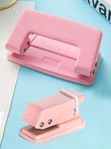 1 pièce, Perforateur 2 trous de couleur unie, perforateur manuel portable pour fournitures de reliure de bureau, journaux scolaires, scrapbooking, perçage de trous de papeterie, cadeaux de Thanksgiving, Noël et Nouvel An.