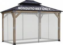 10' X 13' Gazebo Universal Mosquito Netting Screen Replacement, 4-Panel Screen Walls With Double Zippers For Outdoor Patio, Gray (Mosquito Net Only) - Lilac Purple - View 1