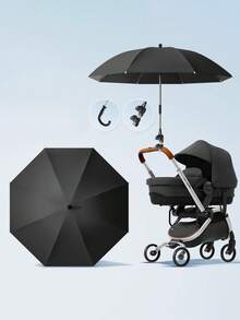 1pc Detachable Sun Shade Umbrella For Baby Carriage, Stroller, Tricycle, Pram, Sunlight & Rain Protection Accessory - Multicolor - View 13