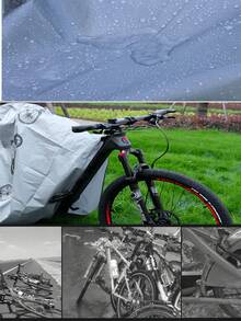 1/2件全天候自行车罩 - 重型EVA材质，适用于电动自行车、自行车、摩托车。防紫外线、防霜冻，可调节，带扣带，黑白自行车图案，不含自行车储物袋。防水自行车罩，可在家中保护自行车、摩托车和电动车，也可用于户外骑行时防晒防雨。 - 彩色 - 查看 5