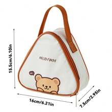 1pc Cute Kapibala & Bear Pattern Mini Lunch Bag, Portable Thermal Insulated Picnic Bag, Dustproof & Waterproof Food Container Storage Bag, Bento Lunch Box Bag, Reusable Cooler Bag, Multifunctional Handbag, Suitable For Student And Adult Use In Home, School, Dorm, Office, Outdoor Camping, Picnic, Travel, Back To School