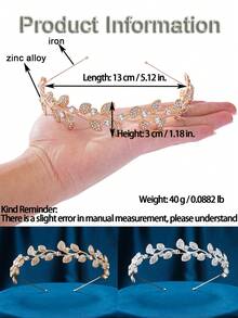 1 chiếc băng đô cài tóc bằng hợp kim trang trí hình lá thanh lịch, phụ kiện đội đầu đa năng phù hợp cho đám cưới, tiệc tùng, làm quà tặng, sử dụng hàng ngày, vương miện công chúa duyên dáng, phụ kiện cô dâu, cosplay, hóa trang, tiệc sinh nhật, phụ kiện ngày Valentine. - Bạc - Xem 10