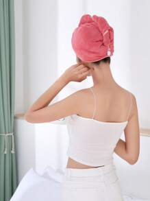 1pc Strawberry Printed Bath Cap Hair Drying Towel, Made Of Coral Fleece, Soft And Absorbent, Suitable For All Seasons In Bathroom Home Bathroom Decor Fall Decor Back To School Hair Bonnet Shower Towels For Beaty Salon, Hotel Sports,Home Essentials, Towel, Skin Care