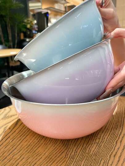 1pc/3pcs Stainless Steel Mixing Bowls Set - Durable, Multi-Use Kitchen Bowls For Cooking, Baking, Serving - Perfect For Christmas, Halloween, Easter, Thanksgiving, Best For Christmas, Perfect For Thanksgiving