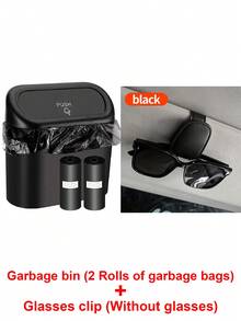 1pc Leakproof Mini Car Trash Can With Lid, With Garbage Bag, Convenient And Hygienic Car Accessory, Car Door Hanging Storage Organizer - Multicolor - View 17