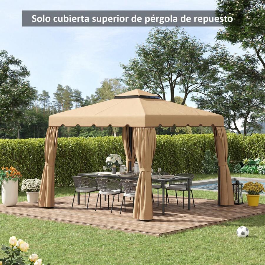 Outsunny Canopies, Gazebos, Pergolas & Accessories - 卡其色 - 查看 1