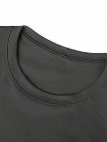 [New For Summer 2025] 100% Cotton Women's T-Shirt, Short Sleeves, Holiday Pattern, Casual, Crew Neck, Recommended For Matching Outfits, Tops - 深灰 - 查看 4