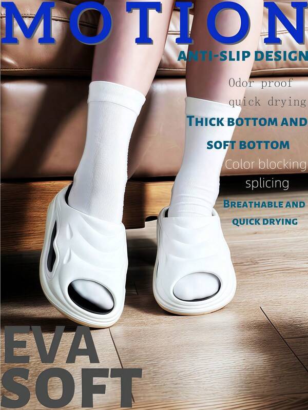 صندل رجالي جديد عصري متعدد الاستخدامات ذو سُمك في النعل، مصنوع من مادة الإيفا مانعة للانزلاق وقابلة للتنفس للاستخدام في الحمام، بنعل سميك ناعم ومريح ومضاد للبكتيريا، مناسب للاستخدام الداخلي والخارجي والشاطئ والاستخدام اليومي، تصميم مشترك للجنسين