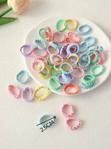 50pcs Girls' Colorful Casual & Versatile Hair Ties, Must Have For Summer