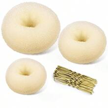 TsMADDTs Donut Bun Maker 3PCS Hair Bun Maker With 20PCS Bobby Pins Blonde For Ballet Styling - blonde - View 1