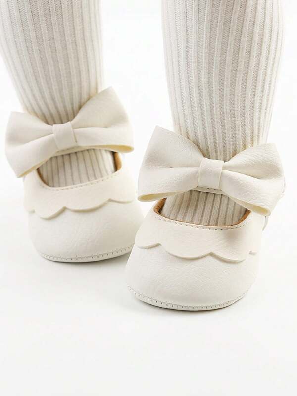 Baby Girls Flat Shoes, First Walker BowKnot Solid Soft Sole Shoes Newborn Girls Princess Shoes