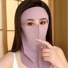 1pc New Ice Silk Full Face UV Protection Mask, Summer Face & Neck Shielding Sun Block Breathable Mask - Multicolor - View 17
