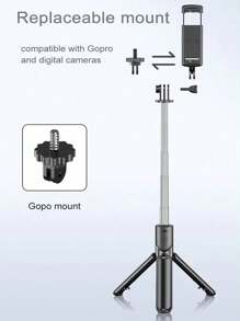 Portable Mini Selfie Stick With Rotatable Handle And Extendable Distance, Universal Phone Holder With Stable Tripod Base, Bluetooth Camera Remote, Multi-Functional For Outdoor Photography