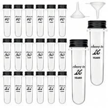 18Pcs 45ml Clear Plastic Test Tubes, With Screw Caps, For Scientific Experiments, Bath Salts, Candy Storage, Party Favors, Can For Durable And Reusable Use, Suitable For The Storage Of Spices, Beads And Powder, Be Used In Scientific Experiments