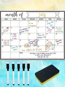 Dry Erase Fridge Magnetic Calendar, White Board Magnetic Calendar For Refrigerator, Monthly Family Planner Memo Planning Menu Magnetic Calendar, Fridge Calendar, Magnetic Dry Erase Calendar, Kitchen Decor, Monthly Planner For Refrigerator Planners, Refrigerator Accessories For Chore Chart & Menu Planning(Various Sizes)
