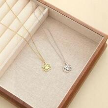 1 件节日风格不锈钢花卉女士项链，适合日常佩戴、节日、礼物、时尚配饰 - 山茶花 - 查看 3