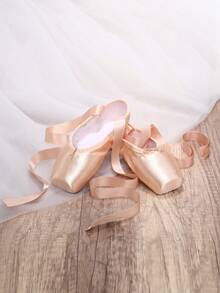 Girls' Professional Ballet Shoes, Pink Satin Ballet Flats, Suitable For Ballet Competitions, Yoga, Parties And Other Occasions