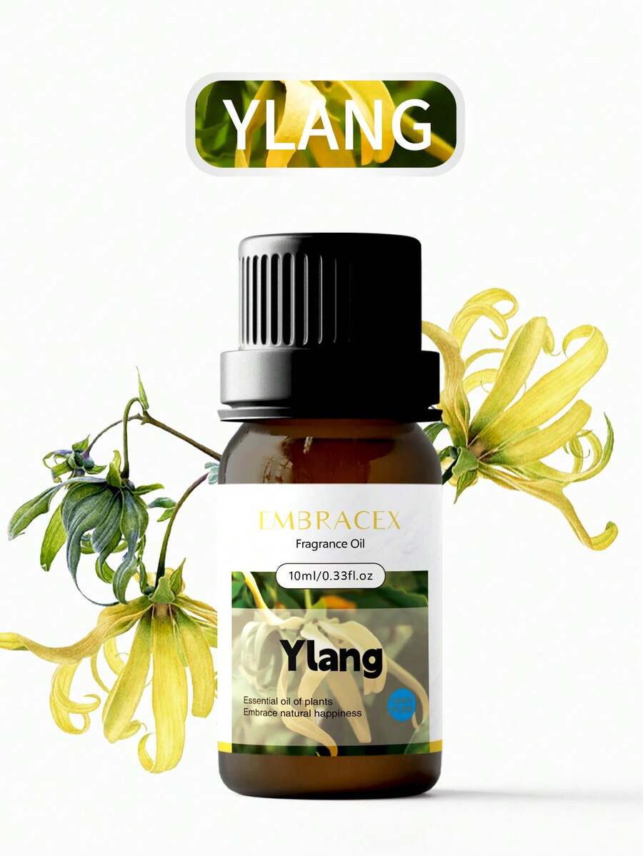 EMBRACEX. 1pc Ylang-Ylang Fragrance Essential Oil, Suitable For Various Scenarios Like Diffuser/Humidifier, Holiday Gift, Fresh Floral Scent With Long-Lasting Aroma