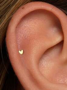 925純銀小巧心形耳釘（一對），扁平背部耳釘，適用於女士軟骨勾耳穴，精緻珠寶，適用於日常穿戴、婚禮派對、訂婚、紀念日和情人節。