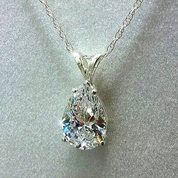 1 PC Elegant Cubic Zirconia Necklace Pendant For Women For Valentine's Day Gift Wedding Engagement Anniversary Party Jewelry