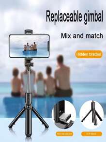 Portable Mini Selfie Stick With Rotatable Handle And Extendable Distance, Universal Phone Holder With Stable Tripod Base, Bluetooth Camera Remote, Multi-Functional For Outdoor Photography