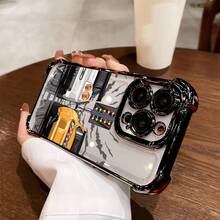 Funda de Teléfono con Graffiti de Coche de Carreras para 17 16 15 14 13 12 11 Pro X XR XSMAX 8 Plus, Cubierta Trasera Transparente y Suave a Prueba de Golpes - Colores mixtos - Ver 3