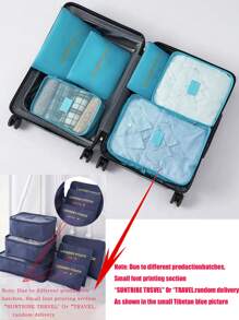 1 Set mit 6 Stück Packtaschen für Reisen, Organizer Taschen mit großer Kapazität - beinhaltet Make-up Tasche, Kulturbeutel, Kleidersack, geeignet zum Verstauen von Kleidung, Schuhen, Kosmetik, Elektronik, Accessoires, ideal für Reisen, Urlaub, Geschäftsreisen, Heimorganisation, Abschlussgeschenk für Schule, Schul-Zubehör, Schulsachen