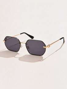 1 pièce Lunettes de mode homme à monture métallique hexagonale, style classique simple et décontracté. Polyvalentes pour un usage quotidien, extérieur, sport et photographie de rue. Décoration de mode
