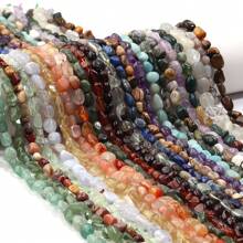 Aproximadamente 45 piezas de cuentas de piedra ovaladas asimétricas naturales surtidas, cuentas sueltas de cristal de ágata vintage de estilo informal para hacer joyas, pulseras, collares, colgantes y decoración