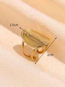 1 件时尚简约朋克几何宽面圆形螺纹钛钢开口戒指男女姐妹情侣珠宝礼物，适合日常运动派对宴会派对节日礼物夏季海滩度假穿着便宜商品