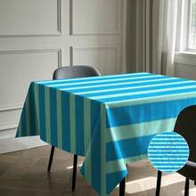 1pc Colorful Striped Tablecloth, 100% Polyester, Rectangular, Suitable For Spring/Summer Farmhouse Dining Room Decor, Great For Kitchen, Outdoor, Picnic, Holiday Party, With Temporary Water-Resistant Effect, Nice Gift Choice - Multicolor - View 11
