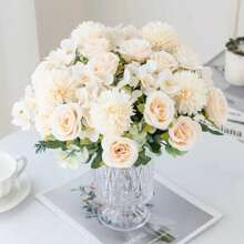 Artificial Flowers Rose Chrysanthemum Silk Bridal Bouquet Wedding Outdoor Arch Festival Home Room Vase Table Diy Gift Decoration