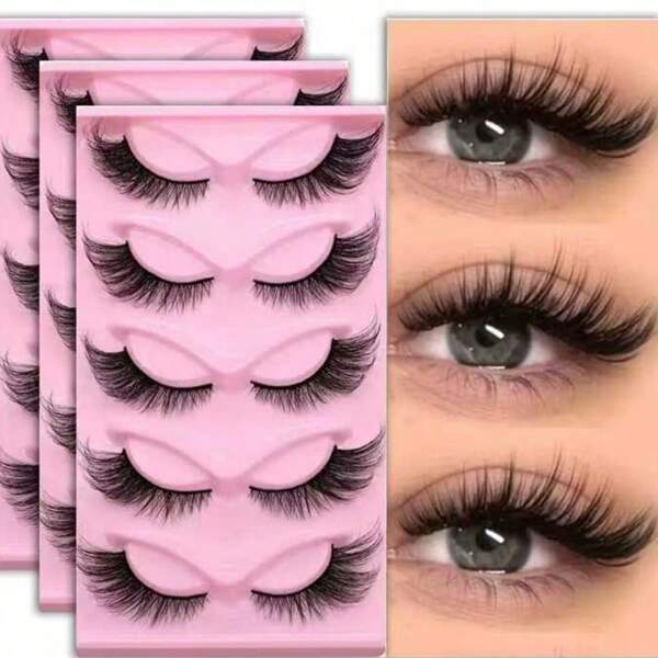 15Pairs Of 3boxs Cat Eye Lashes Natural Look Fox False Eyelashes Gorgeous Wispy & Lightweight Faux Mink Lashes For Doll Eye Makeup
