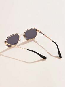 1 pièce Lunettes de mode homme à monture métallique hexagonale, style classique simple et décontracté. Polyvalentes pour un usage quotidien, extérieur, sport et photographie de rue. Décoration de mode