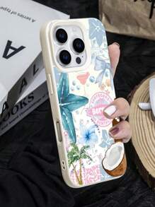 1 Stück personalisierter, individualisierter Handy-Hülle aus weißem Kunstleder mit sommerlichem Zitronen-Bogen-Design für iPhone11 bis iPhone16/16pro/16plus/16promax, geeignet als Geschenk für Freunde, Freundinnen, mit Familie, Paar, Freunde, Haustier, Kinder Namen