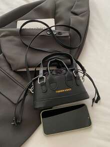 Mini Crocodile Embossed Handbag Shoulder Bag For Lipstick & Cosmetic - Black - View 7