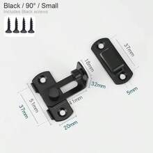 1pc Heavy-Duty Metal Gate Latch, 180° /90°Flip Sliding Bolt, Secure Locking For Pets, Garage, Bathroom & Garden, With Spring Mechanism - Black - View 11