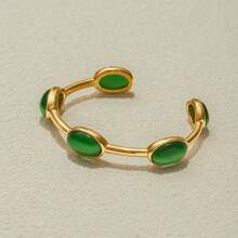 Uworld Pulsera minimalista de zirconio Caitlyn, pulsera apilable ajustable, joyería de piedra natal, regalo de aniversario, chapado en oro de 18k