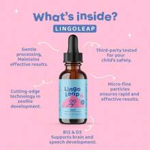 Lingo Leap Speech & Communication Support For Kids, 1fl.Oz | Zeo-Lite Supplement For Wellness | Supports Development & Learning | With Vitamin B-12 & Vitamin D3,  (30-Day Supply)