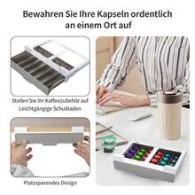 Kapselaufbewahrung 27 x 18 x 6,5 cm 30 Kaffeekapseln unter dem Regal Platzsparende Schublade für Kaffeekapseln