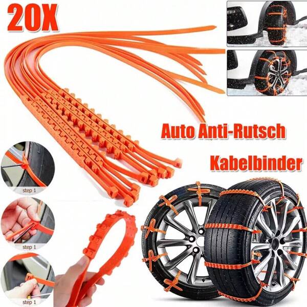 NetHong 10/20X Anti-Rutsch Schneekette Schnee Eis Kette Anfahrhilfe Reifenkette Auto