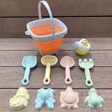 儿童沙滩玩具套装 - 多功能可折叠桶、铲子、户外玩具、沙雪玩乐工具、便携式、促进亲子乐趣、男孩和女孩节日派对的完美礼物、沙滩用品、儿童娱乐、派对礼物、万圣节、圣诞节、感恩节 - 彩色 - 查看 16