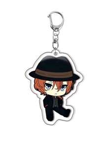 bandai Accesorio de anime Llavero acrílico de anime - Bungou Stray Dogs Lindo colgante de estilo Y2K de dibujos animados, adecuado para bolsos y llaves, regalo perfecto para fans, accesorios de cosplay, llavero de coche, bolso, mochila, pequeña joya, accesorios, regalos creativos, regalos de estudiante, accesorios de coche, colgante de bolso, accesorios escolares