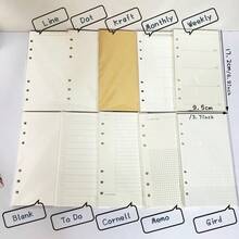 A6 45 Sheets Refill Papers,6 Holes Binder Notebook Inner Paper,Weekly/Monthly/Blank Planner Journal Notebook Parts,School Supplies,Back To School