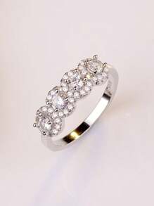 1 pieza Anillo de compromiso de estilo minimalista y moderno de acero inoxidable, apto para uso diario