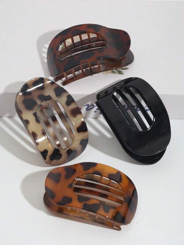 4pcs/1pc Women's Flat Hairpins For Medium Thick Hair Turtle Flat Hairpins, Medium Thick Hair Duckbill Hairpins, Medium Hairpins, Firm Grip, Comfortable Arc, Suitable For Driving, Yoga, Suitable For All Hair Types Leopard Print Casual Leisure Suitable For Daily Outings, Leisure Parties, Commuting, Beach Vacations, Tying Hair, Ponytails, Tying Hair, Buns, Washing Your Face, Bathing, Makeup, Matching Clothes, Using Jewelry, Headdress Accessories Fall Fashion Women Hair Clip Autumn Hair Accessories Elegant Hair Claw Claw Clips Hair Clutch Clips For Hair Winter